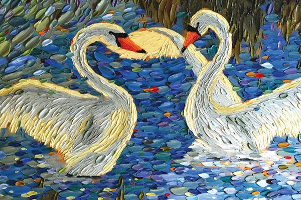 Love Birds: Swan Love II by Dena Tollefson
