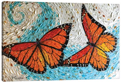 The Joyful Flight  Canvas Art Print - Monarch Butterflies
