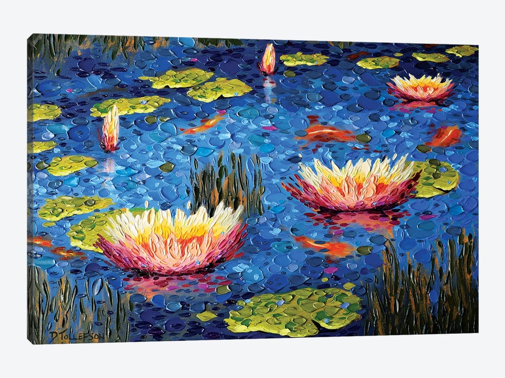 Koi Pond Joy by Dena Tollefson 1-piece Canvas Artwork