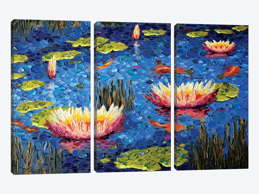 Koi Pond Joy by Dena Tollefson 3-piece Canvas Art