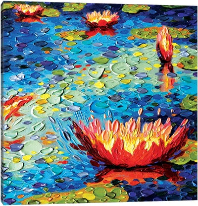 Lily Splendor Canvas Art Print - Water Lilies Collection