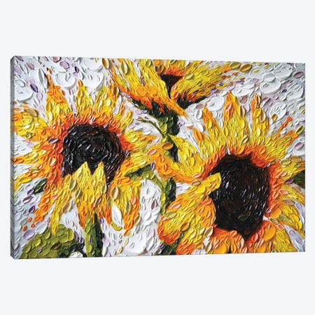 Joyful Sunflowers Canvas Print #DTO54} by Dena Tollefson Canvas Art