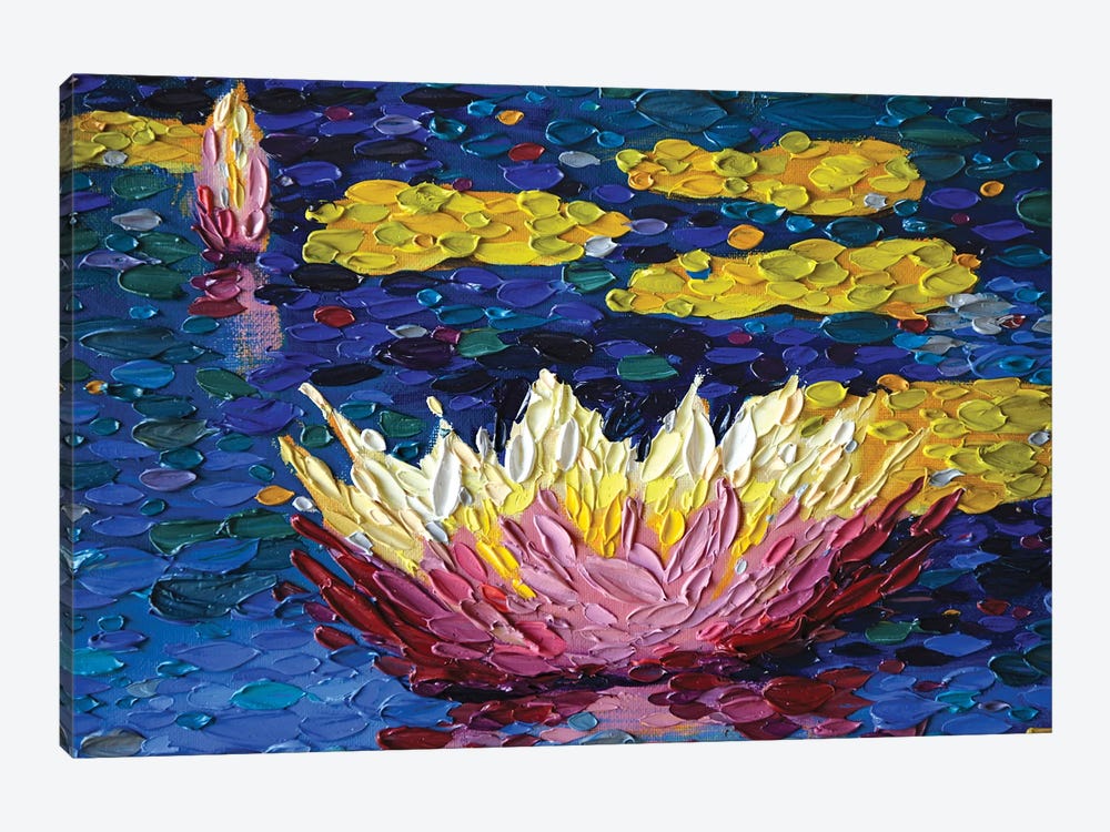 Lilies In Mauve by Dena Tollefson 1-piece Canvas Art Print