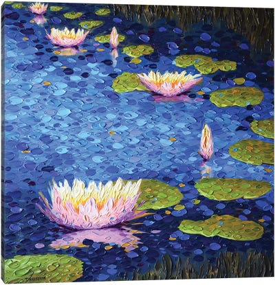 Serenity in Pink Canvas Art Print - Water Lilies Collection