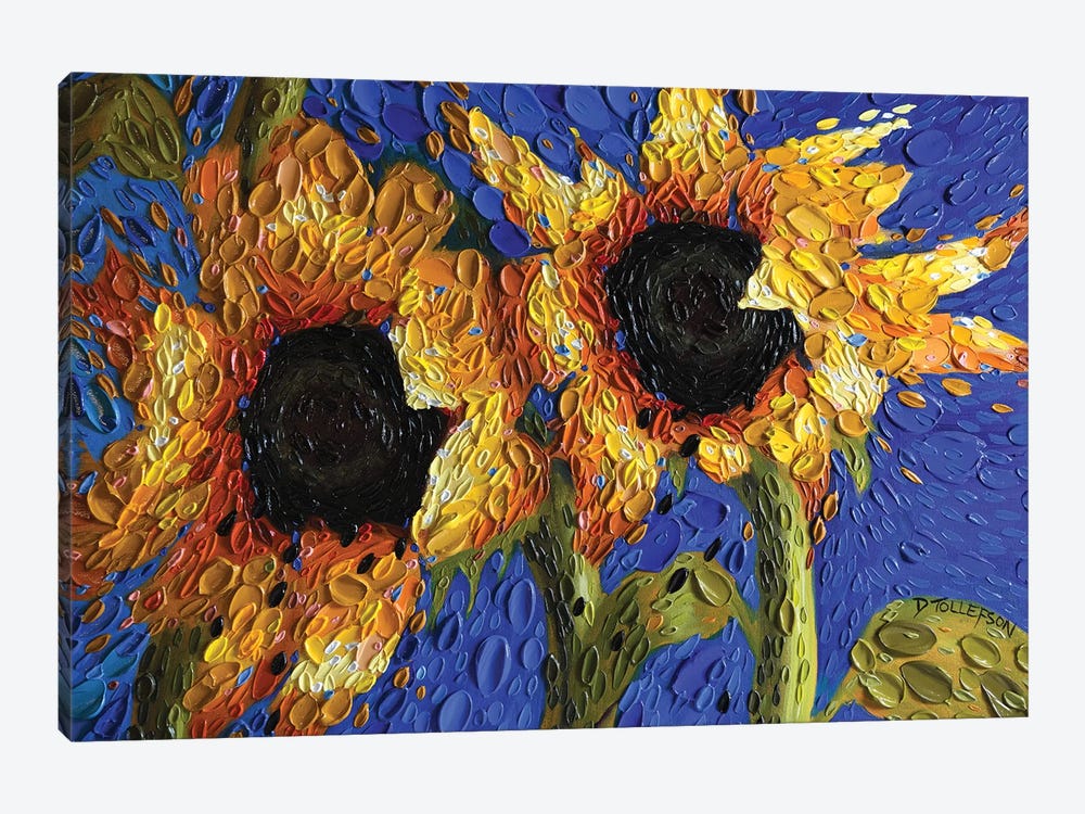 Cobalt Skies Sunflowers  by Dena Tollefson 1-piece Canvas Art Print