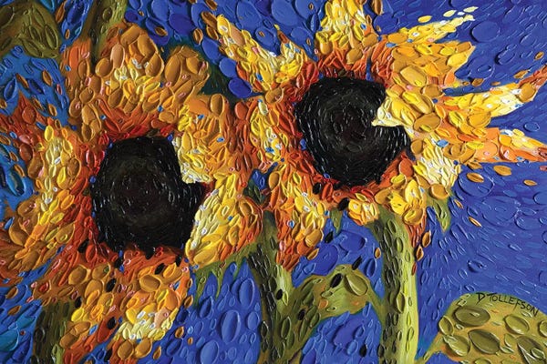 All Things Van Gogh: Cobalt Skies Sunflowers  by Dena Tollefson