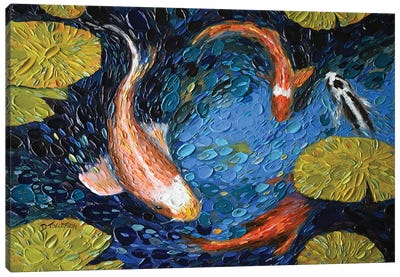 Koi Pond Canvas Art Print - Dena Tollefson