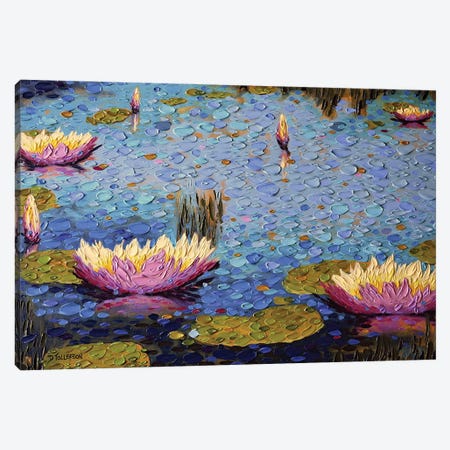 Lilies In Lilac And Teal Canvas Print #DTO77} by Dena Tollefson Canvas Artwork