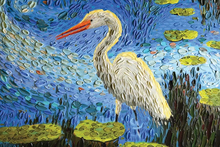Egret's Pond  by Dena Tollefson wall art