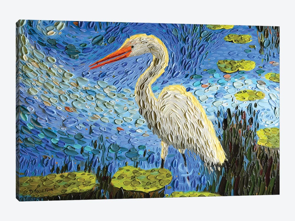 Egret's Pond  by Dena Tollefson 1-piece Canvas Print