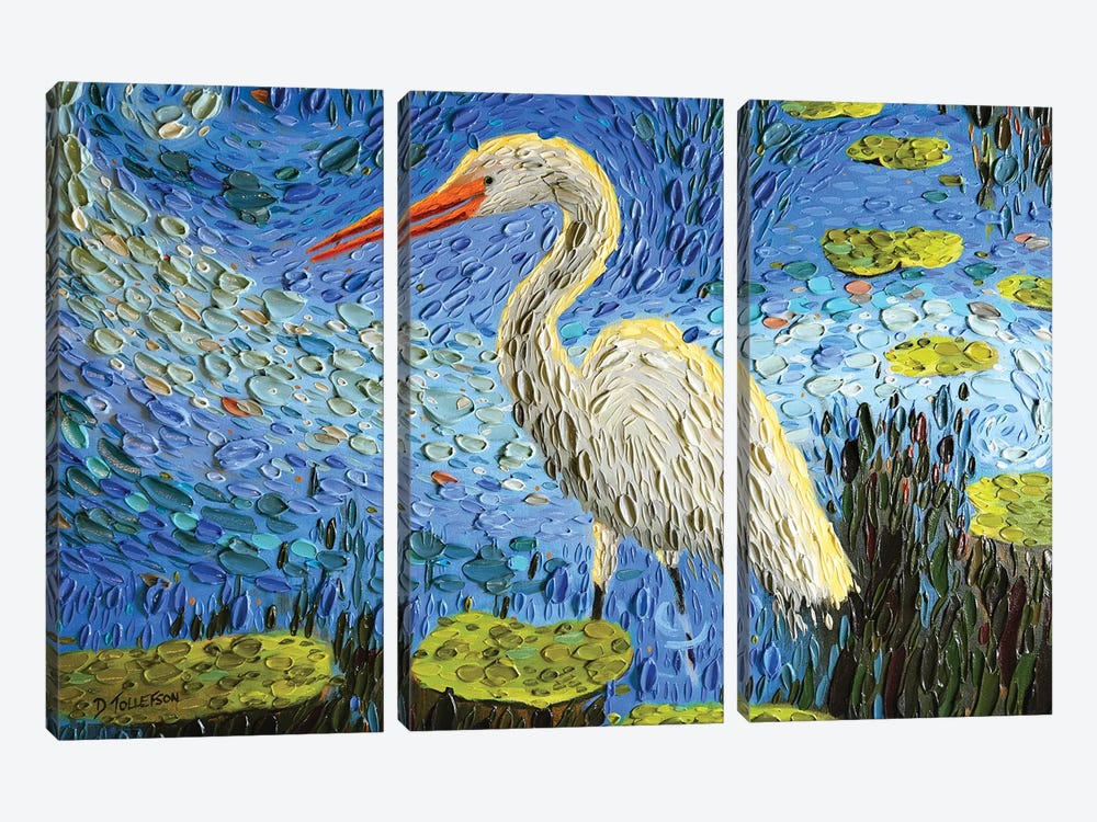 Egret's Pond  by Dena Tollefson 3-piece Art Print