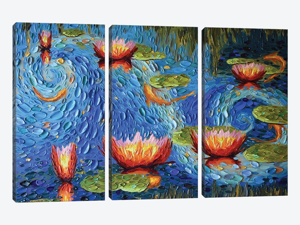 The Blue Pond by Dena Tollefson 3-piece Canvas Wall Art