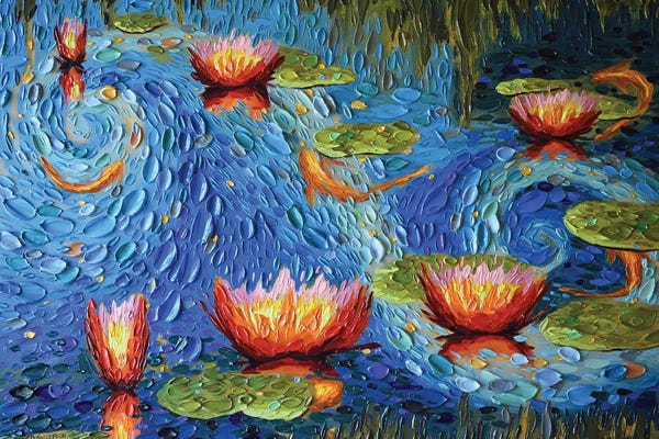 Water Lilies: The Blue Pond by Dena Tollefson