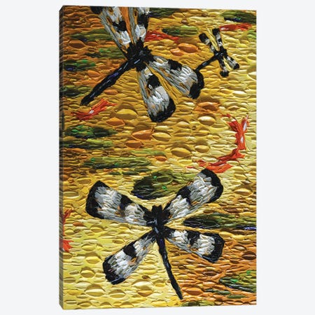 Golden Pond Dragonflies  Canvas Print #DTO9} by Dena Tollefson Canvas Print