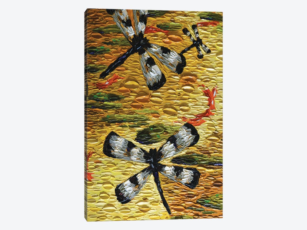 Golden Pond Dragonflies  by Dena Tollefson 1-piece Art Print