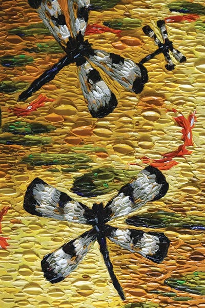 Dragonflies: Golden Pond Dragonflies  by Dena Tollefson