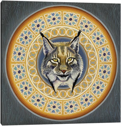 Mandala Iberian Lynx Canvas Art Print - Diana Titova