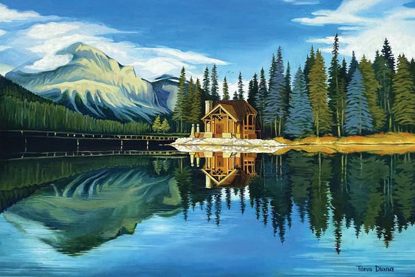 Pine Trees: Lake Louise by Diana Titova