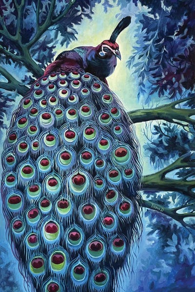 Diana Titova: Blue Peacock by Diana Titova