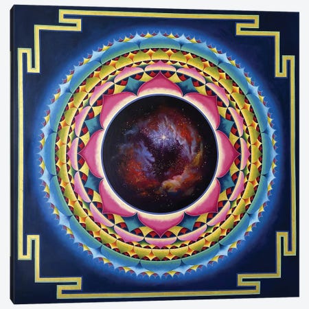 Mandala Cosmic Flower Canvas Print #DTT14} by Diana Titova Art Print