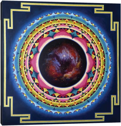 Mandala Cosmic Flower Canvas Art Print - Diana Titova