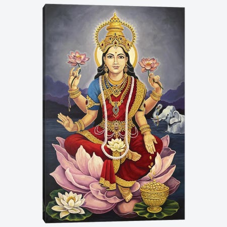Lakshmi, Goddess Of Wealth And Prosperity Canvas Print #DTT15} by Diana Titova Canvas Print