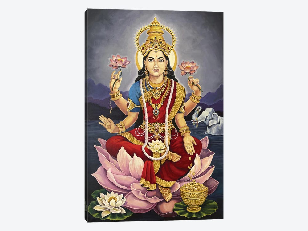 Lakshmi, Goddess Of Wealth And Prosperity by Diana Titova 1-piece Canvas Print