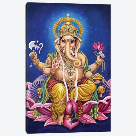 Ganesha Canvas Print #DTT16} by Diana Titova Canvas Art Print