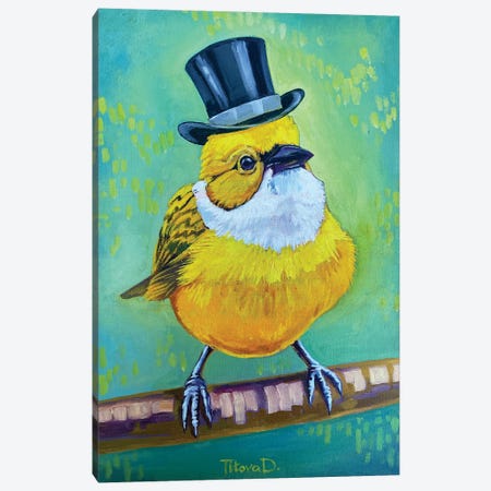 Elegant Mister Canary Canvas Print #DTT17} by Diana Titova Canvas Print