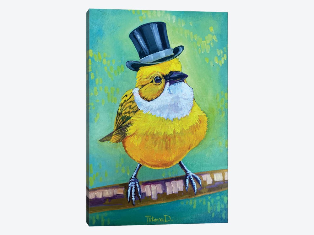 Elegant Mister Canary by Diana Titova 1-piece Canvas Art Print