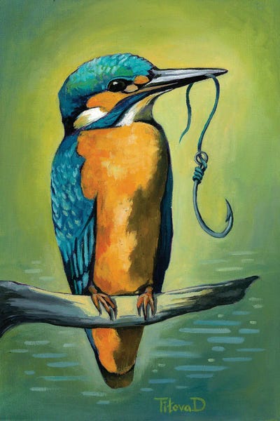 Smart Mister Kingfisher by Diana Titova canvas print