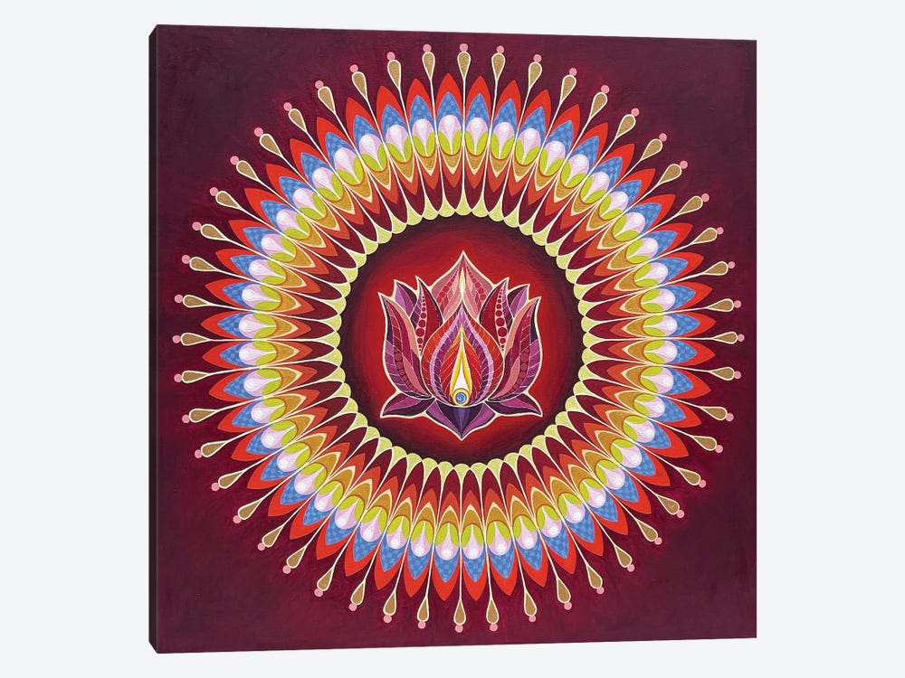 Red Lotus Mandala by Diana Titova 1-piece Art Print