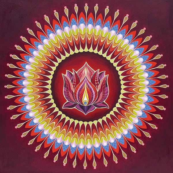 Diana Titova: Red Lotus Mandala by Diana Titova