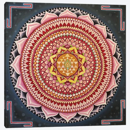 Sri Yantra One Thousand Petals Lotus Canvas Print #DTT23} by Diana Titova Art Print