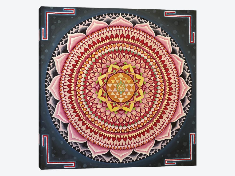 Sri Yantra One Thousand Petals Lotus by Diana Titova 1-piece Canvas Art