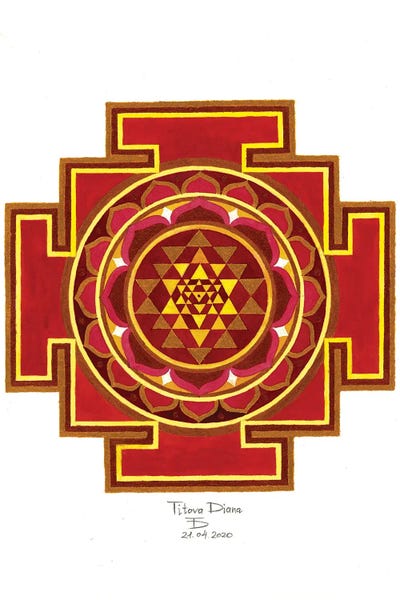 Diana Titova: Red Sri Yantra by Diana Titova