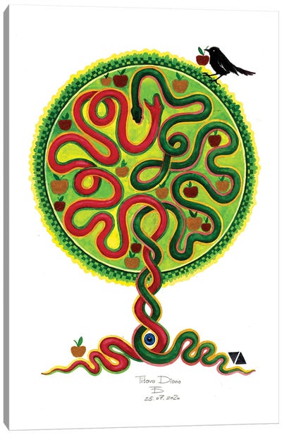 Tree Of Life Canvas Art Print - Snakes