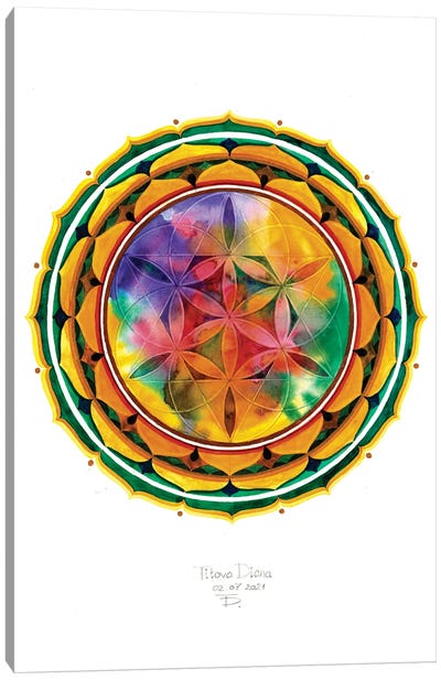 Rainbow Flower Of Life Canvas Art Print - Intuitive Abstracts