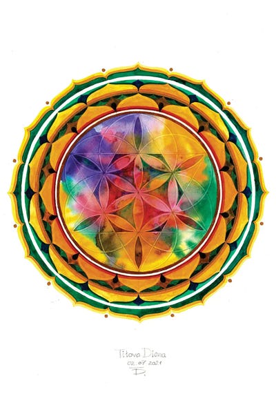 Diana Titova: Rainbow Flower Of Life by Diana Titova