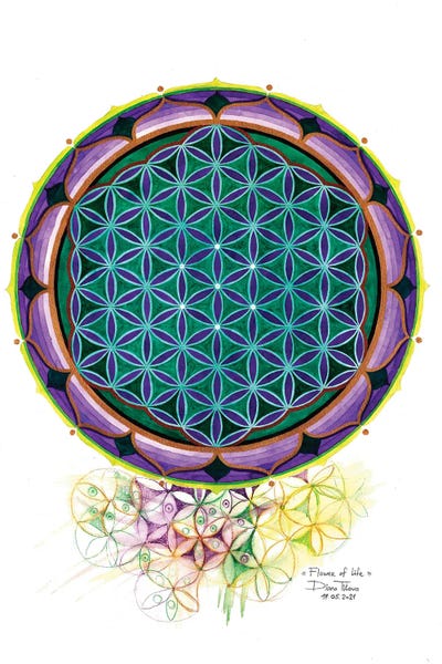Diana Titova: Emerald Flower Of Life by Diana Titova