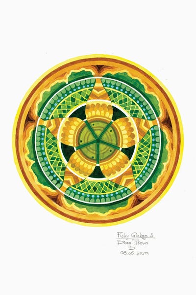 Fishy Ginkgo III by Diana Titova framed wall art