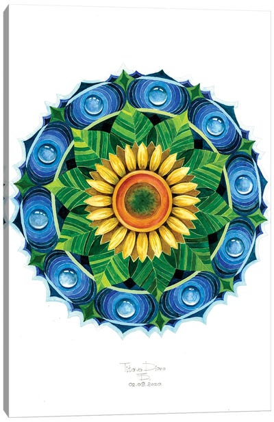 Sunflower Mandala Canvas Art Print - Diana Titova
