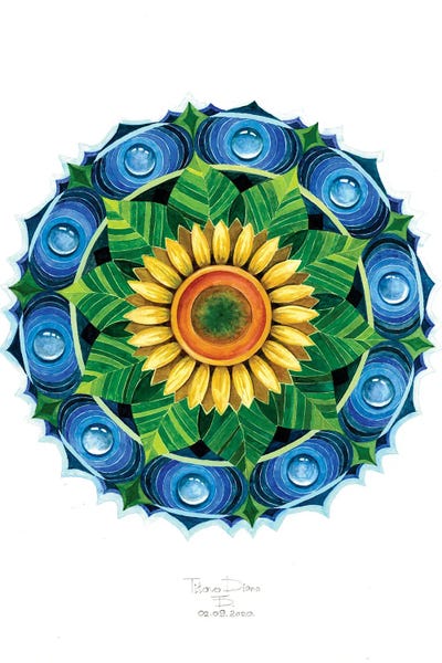 Fine Art Print: Sunflower Mandala by Diana Titova
