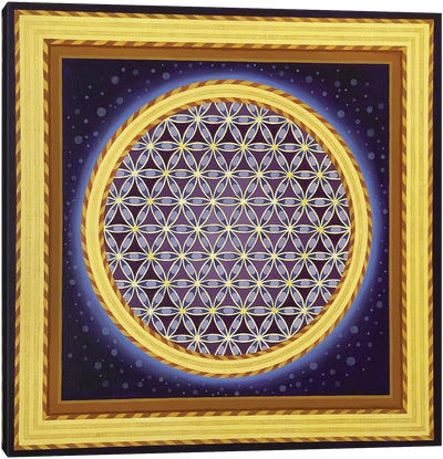 Purple Flower Of Life Canvas Art Print - Meditative & Methodical Abstracts