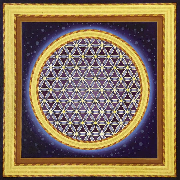 Meditative & Methodical Abstracts: Purple Flower Of Life by Diana Titova