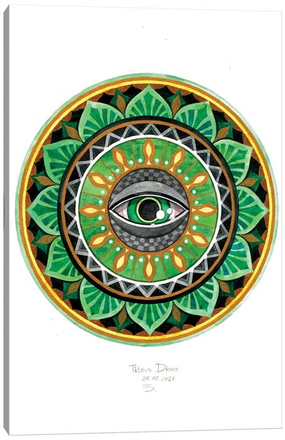 Emerald Eye Canvas Art Print - Global Patterns