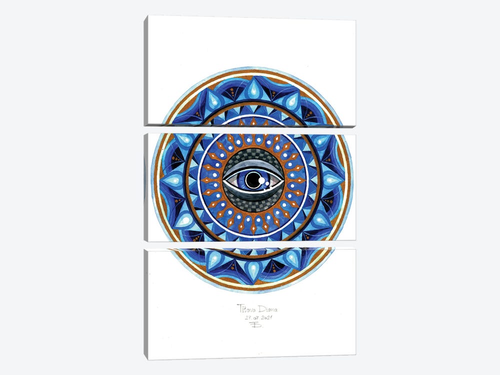 Sapphire Eye by Diana Titova 3-piece Canvas Art Print