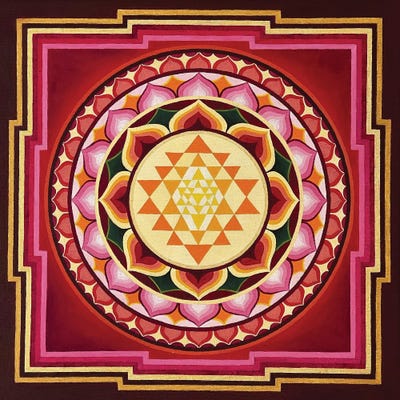Sri Yantra (Deep Red) by Diana Titova framed wall art