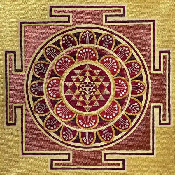 Meditative & Methodical Abstracts: Golden Sri Yantra by Diana Titova