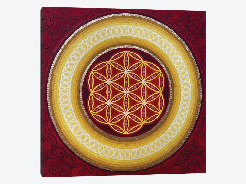 Red Flower Of Life by Diana Titova 1-piece Canvas Print
